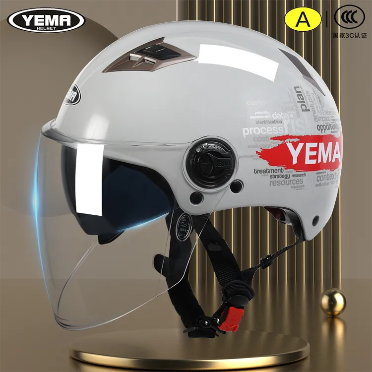 野马3C认证电动摩托车头盔男女四季通用电瓶车半盔冬季保暖安全帽