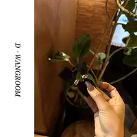 丁小晗【精致小巧】“小香风”法系手工甜美黑色蝴蝶结气质发夹X983