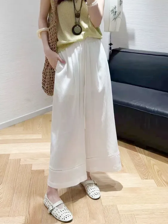  DALIANSU/大脸酥-4591   夏季设计感裤边镂空直筒裤