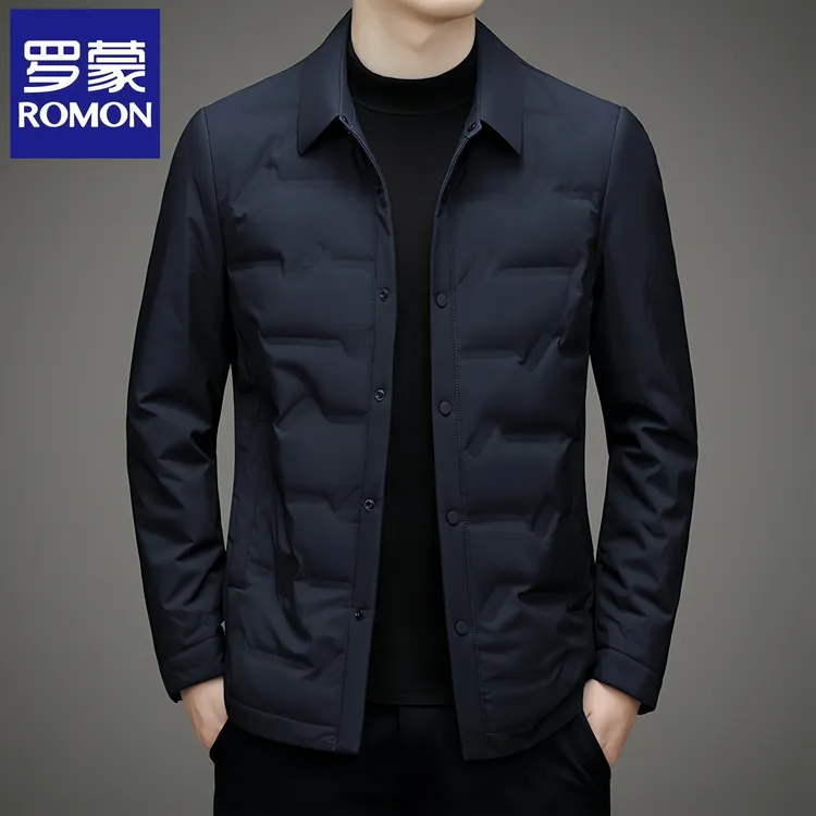 罗蒙男式男款男装新款冬季轻薄短款羽绒服休闲夹克男士修身外套男