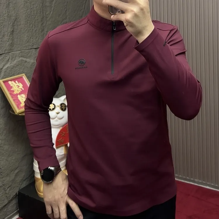 2025-9823长袖保暖秋冬加绒加厚款拉链卫衣上衣男装加绒修身男款