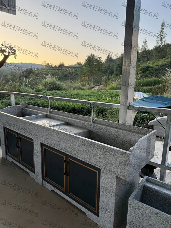 定制天然花岗岩洗衣池室外户外农村庭院阳台水槽带搓衣板洗手