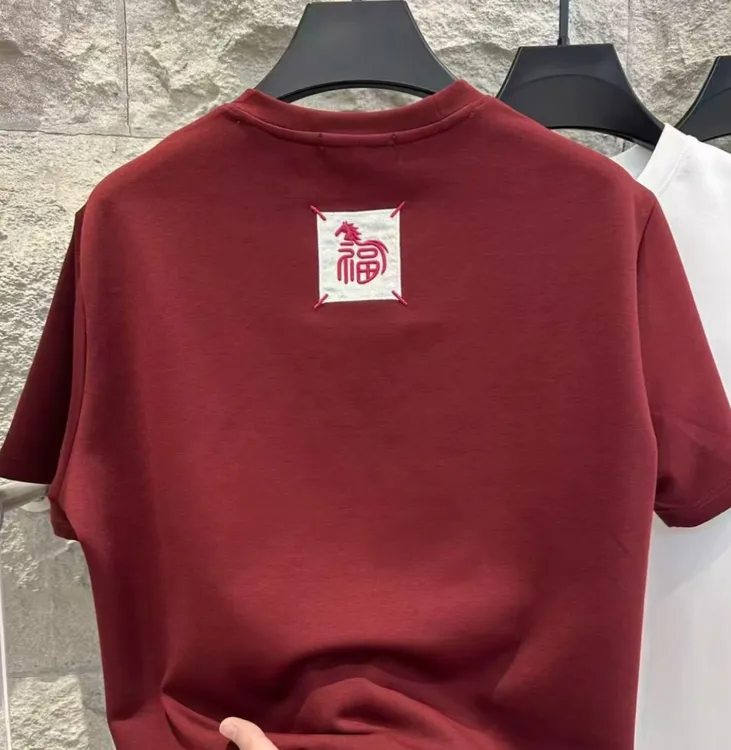 新款男士短袖T恤国潮福字印花休闲百搭圆领半袖上衣马