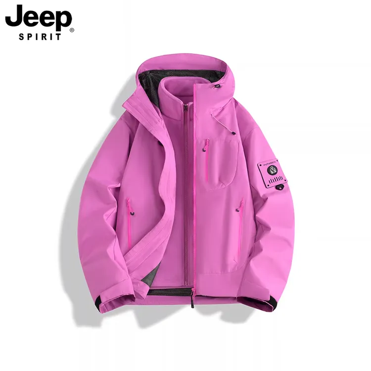 JEEPSPIRIT冲锋衣女25新款三合一可拆卸防风防水空山雨外套