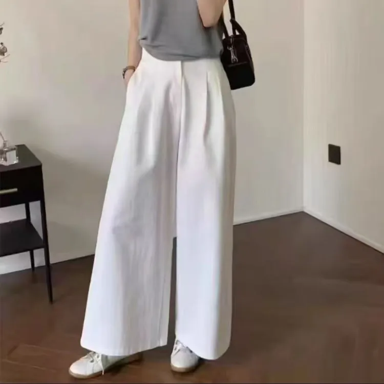 【现货+运费险】早秋韩版阔腿休闲裤高腰时尚宽松百搭显瘦垂感2538