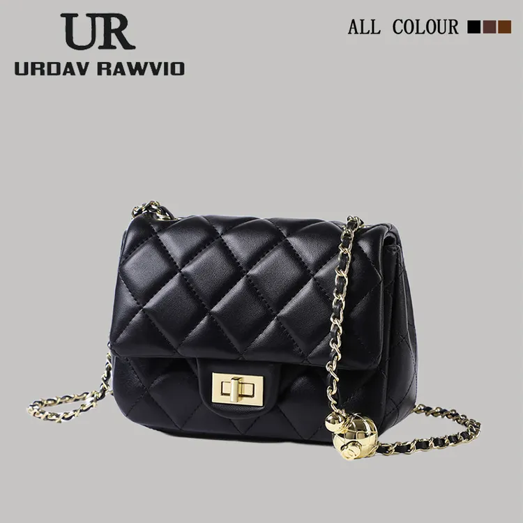 小香风包包女2025新款潮高级感时尚小金球菱格链条包单肩斜挎包