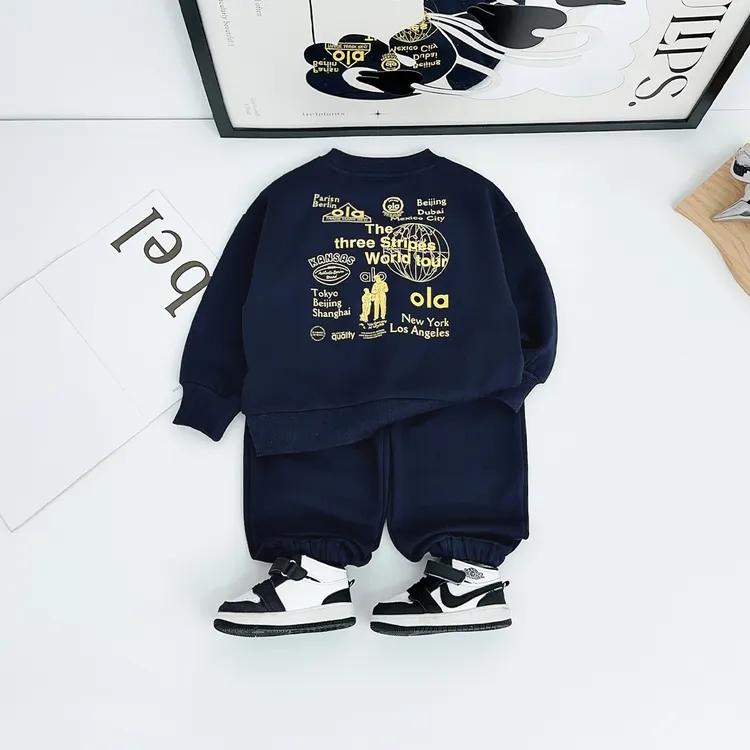 男童套装2025新款中大儿童秋季两件套洋气潮 HZ25837悠悠童话童装