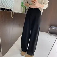 IMFLY金小金自制女装 雪尼尔休闲裤DYK2860秋冬季显瘦窄版直筒裤