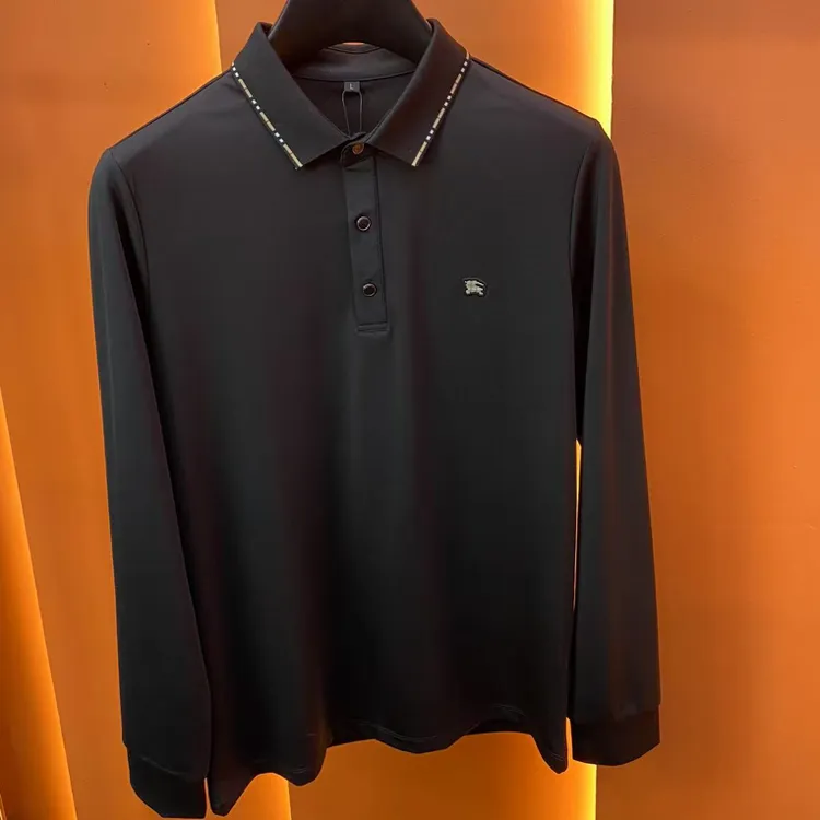 秋季新款型男长袖商务休闲Polo时尚百搭轻奢9012