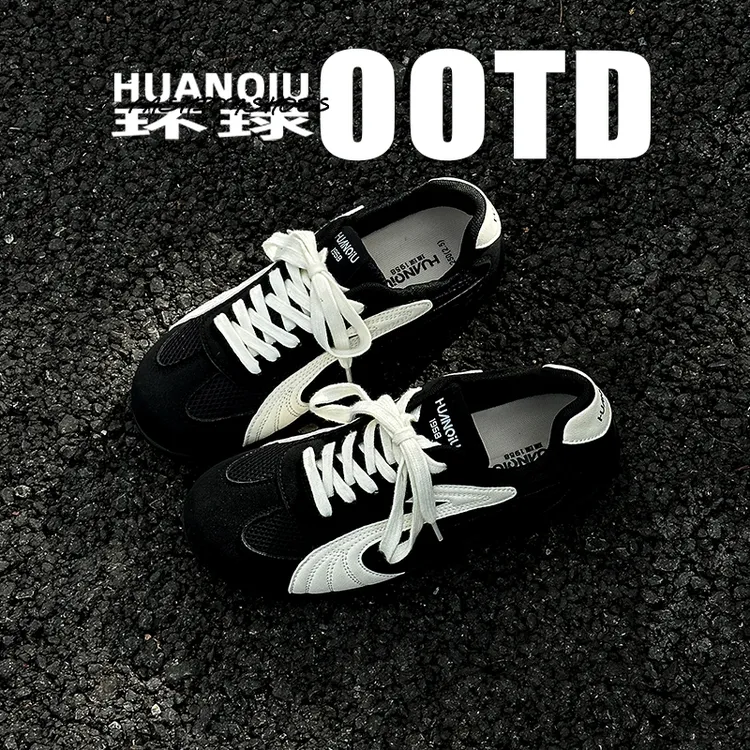环球黑色内增高板鞋男款经典百搭男鞋2025新款学生时尚休闲德训鞋