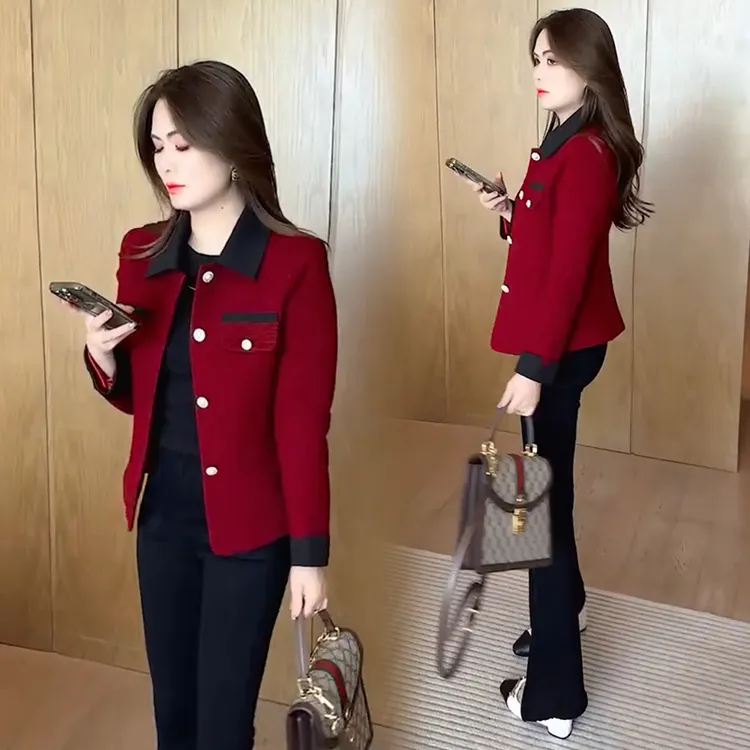 La babite春秋新款时尚气质修身百搭小香风短外套洋气小个子上衣
