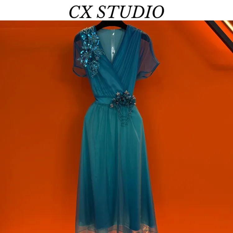 YC编码67 经典收腰轻奢时尚夏季连衣裙（定制女装）TG973