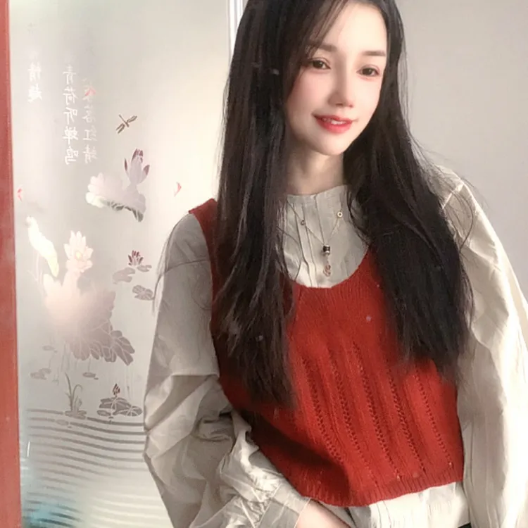 复古甜美品质女装秋款叠穿减龄显瘦