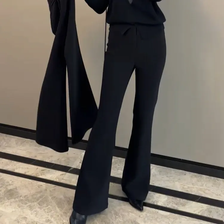 高腰弹力修身女士喇叭裤显瘦显高百搭垂感休闲裤