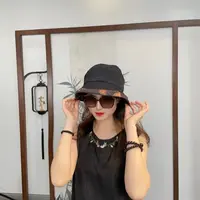 香云花萝凤尾双面帽子时尚百搭款女士气质太阳帽龟裂纹遮阳帽