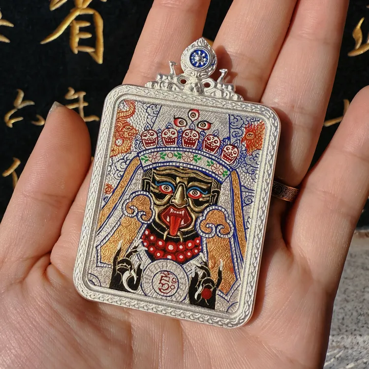 【藏地财宝唐卡】扎基拉姆  热贡纯手绘唐卡 4×5cm