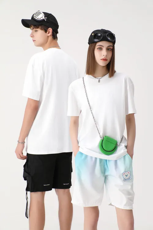 时尚T恤圆领半袖透气潮流大圆领短袖t恤休闲情侣夏季