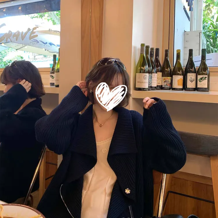 圣马丁日记 设计感超多穿法不规则领口设计感毛衣开衫秋冬新款