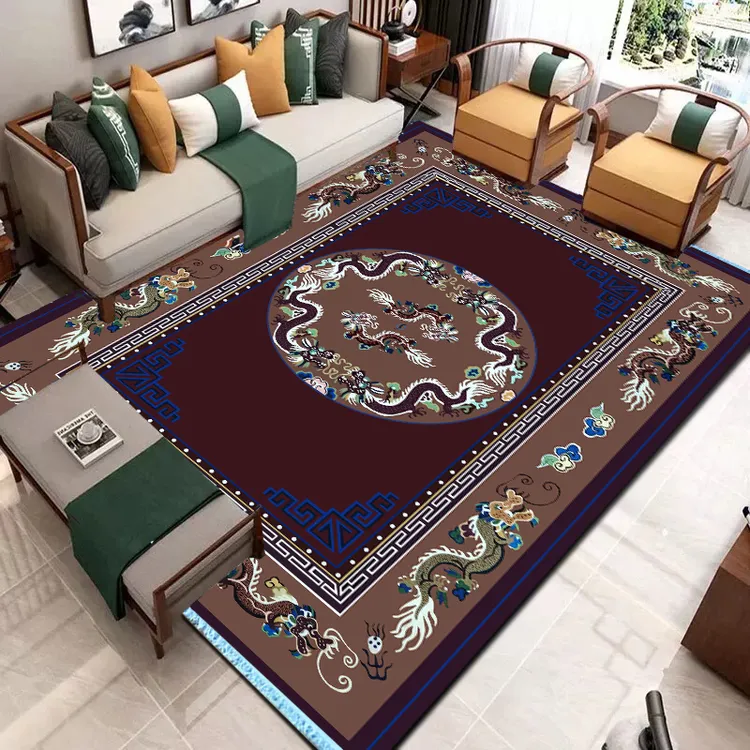 拉萨发货西藏包邮高端仿羊绒加厚地毯点塑防滑茶几流苏藏式地毯