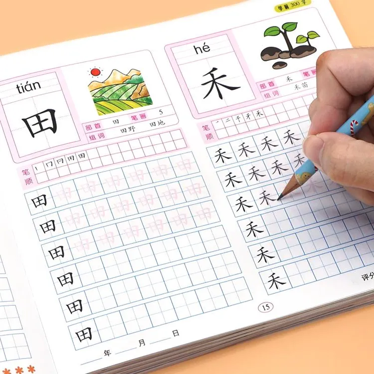 学前300字汉字描红本幼小衔接儿童练字帖幼儿学前认字识字书大班