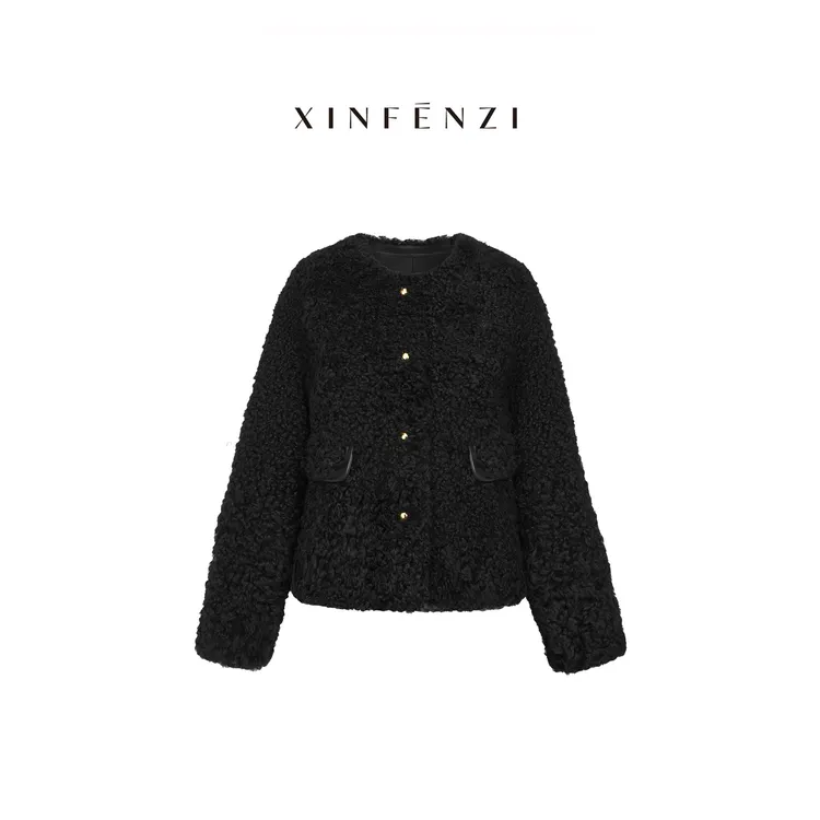 【收藏册】XINFENZI 西班牙进口美丽奴卷毛外套 51543