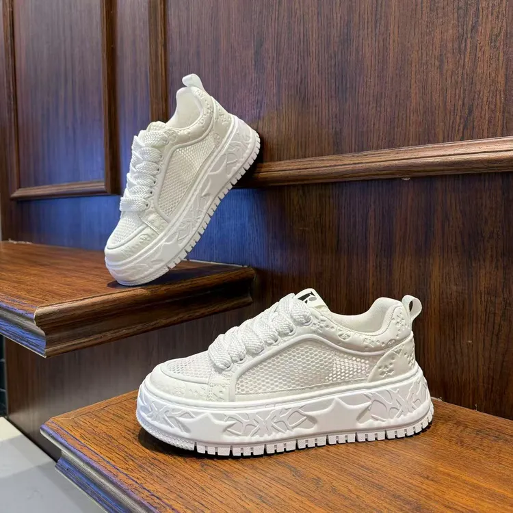 男鞋2025网面薄款夏季时尚做旧厚底休闲潮鞋增高百搭透气男生鞋子