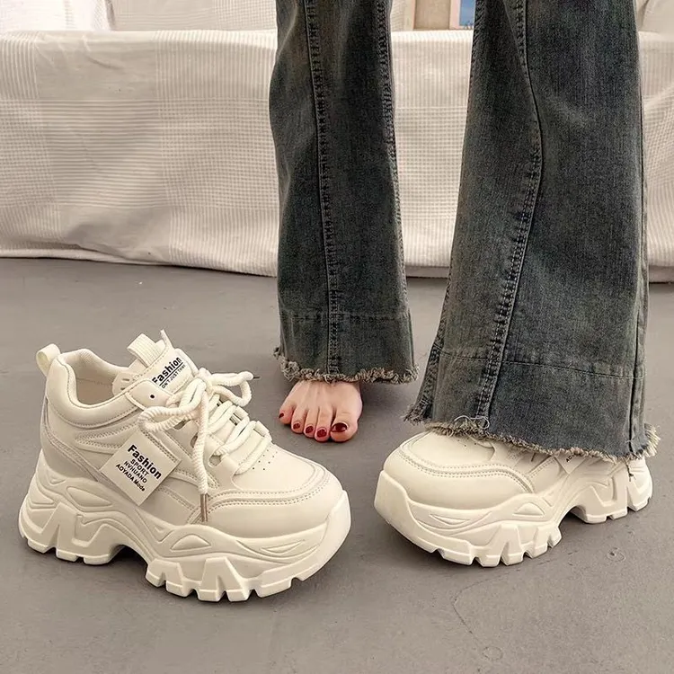 爆款松糕厚底老爹鞋女小个子增高2025新款秋季百搭休闲运动鞋女款