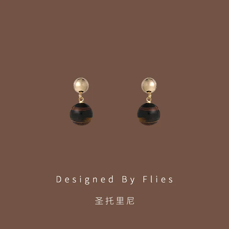 铜合金耳饰 圣托里尼|复古美拉德耳钉高级感气质百搭长款独特耳坠