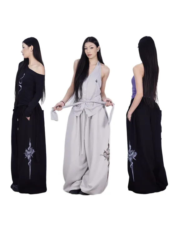 SUANS原创十字蛇直筒裤休闲裤百搭透气宽松大版型卫裤