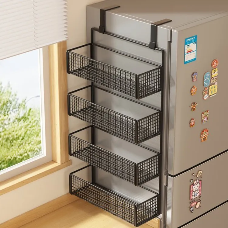 冰箱置物架侧收纳厨房多功能调料品侧面多层挂式挂钩侧边侧壁挂架