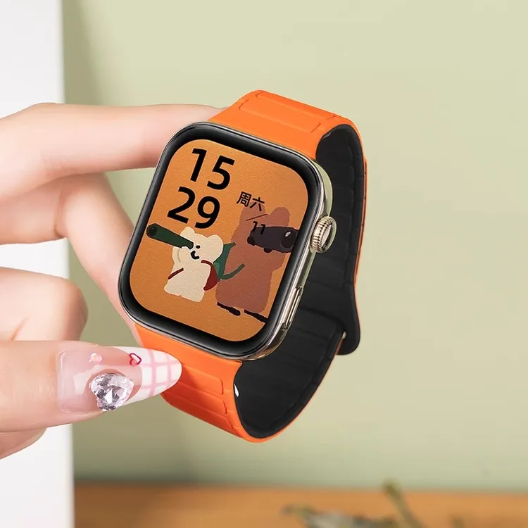 适用华为fit4双磁吸硅胶表带watchfit3男生夏季替换腕带一体专用