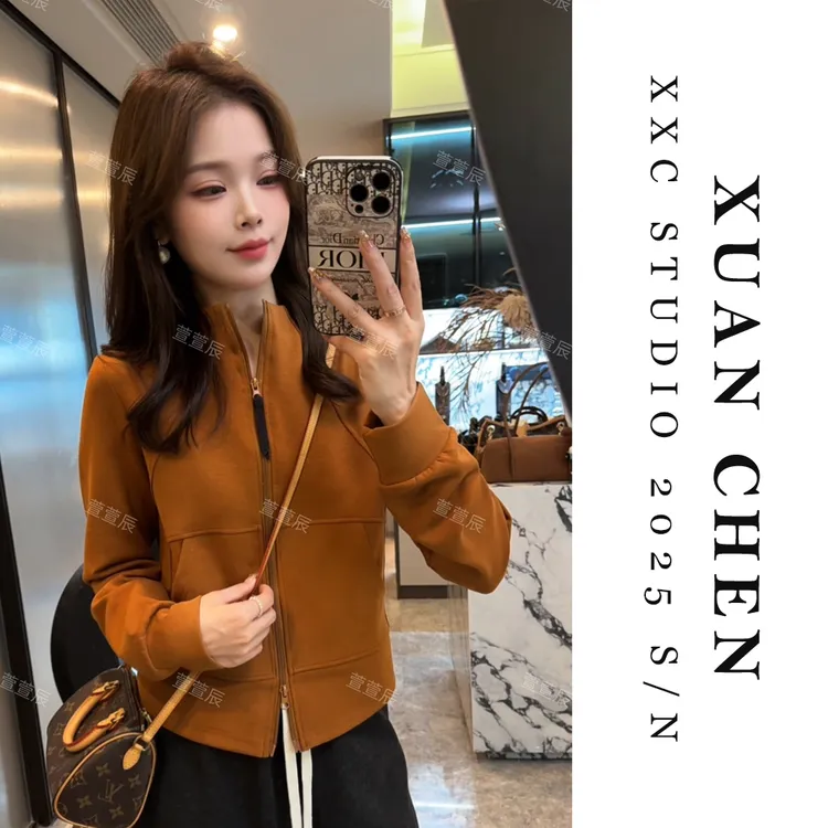 【有氧运动】外套女款爆款2025新款秋季短款拉链修身卫衣外套女8823
