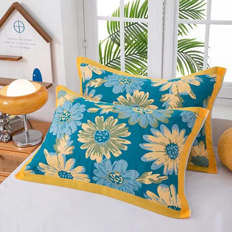 枕巾一对大尺寸枕头巾棉纱布枕巾加厚