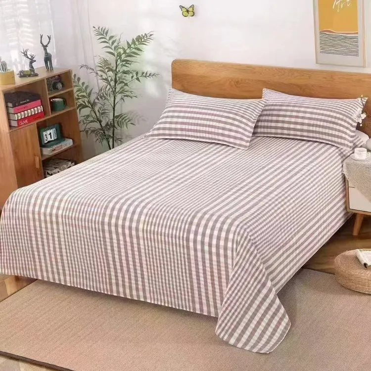 愉悦之家老粗布三件套，可水洗透气性好