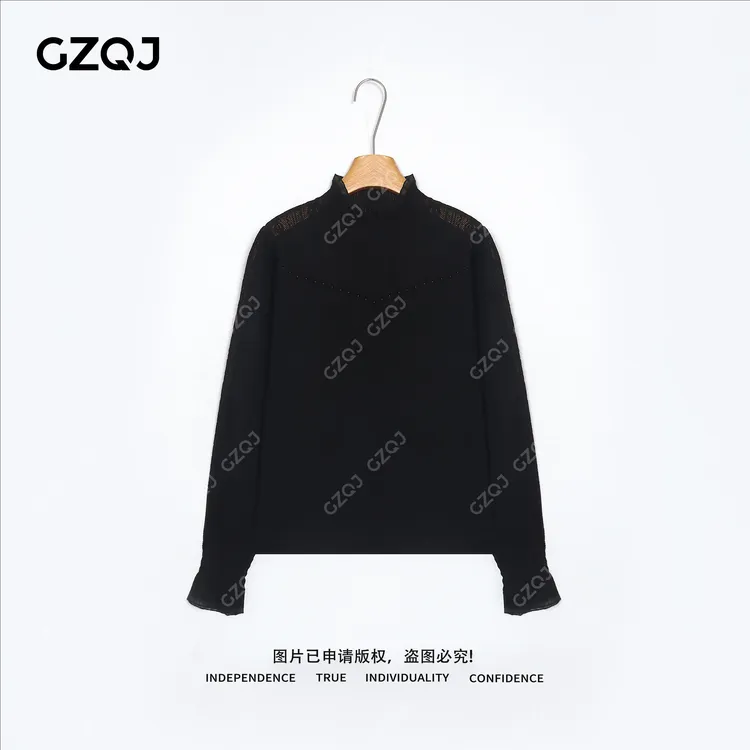 老琴私服【暗夜织光】琥珀流光风绵羊毛蕾丝领针织衫毛衣女秋冬9630