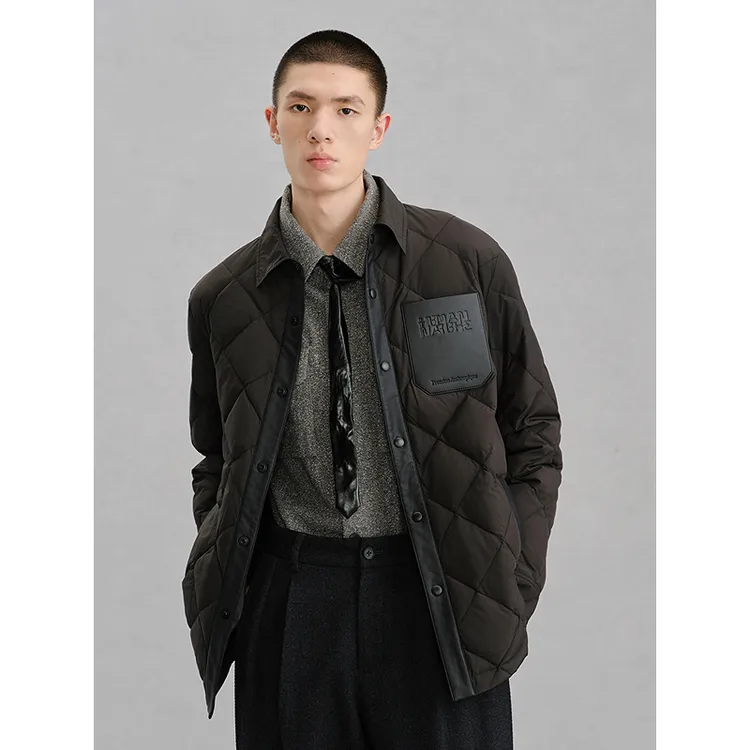 GXG男装 pu口袋衬衫式通勤羽绒服男 24冬#G24XY24027