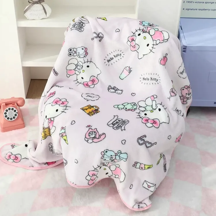 可爱hellokitty毯子办公室空调毯小学生午睡毛毯沙发盖毯夏季薄款