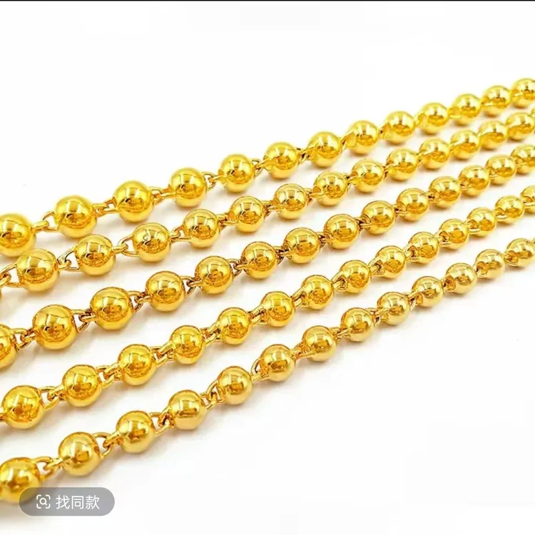 合金项链  合金项链【圆珠项链】男士光珠光面时尚亮面潮流时尚