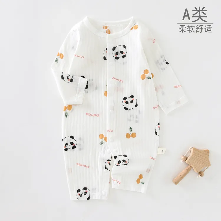软软糯糯~真的好穿 夏季纯棉薄款连体衣长袖空调服宝宝新生儿A类