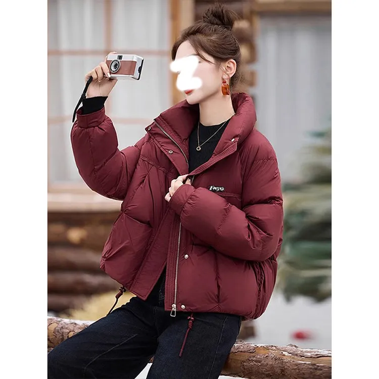 冬季2025新款小个子保暖棉服短款时尚加厚面包服外套女设计感棉衣