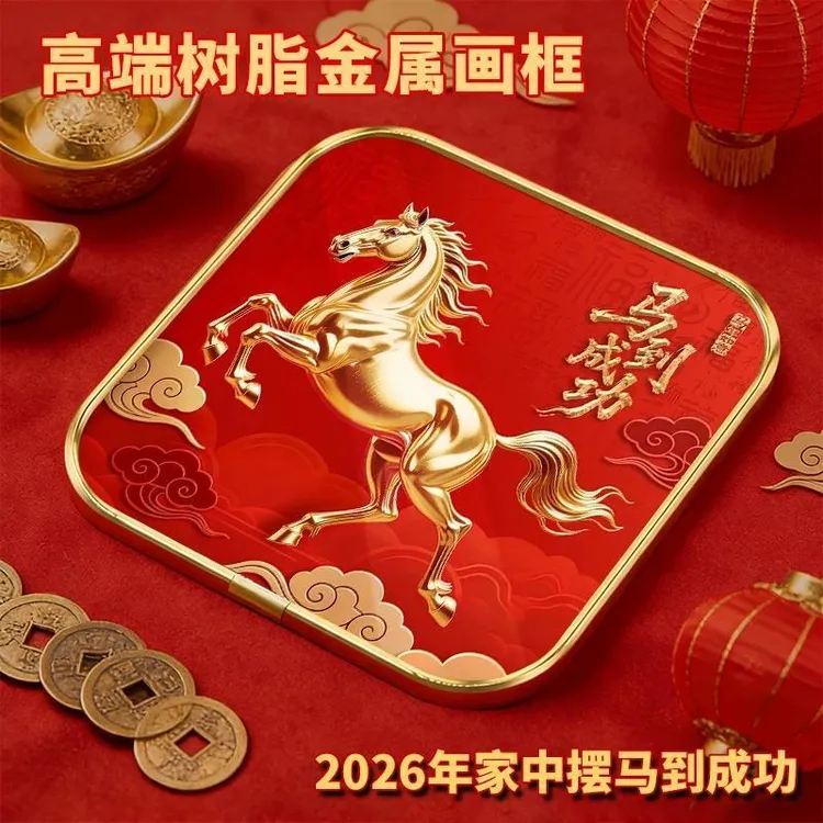 【马到成功】摆台新年紫气东来马到成功摆件天官赐福摆件玄关卧室