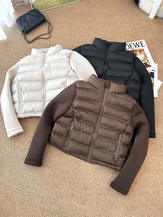 【排骨空气袖】冬季厚款抛感小个子短款保暖拼接轻薄棉服女88602