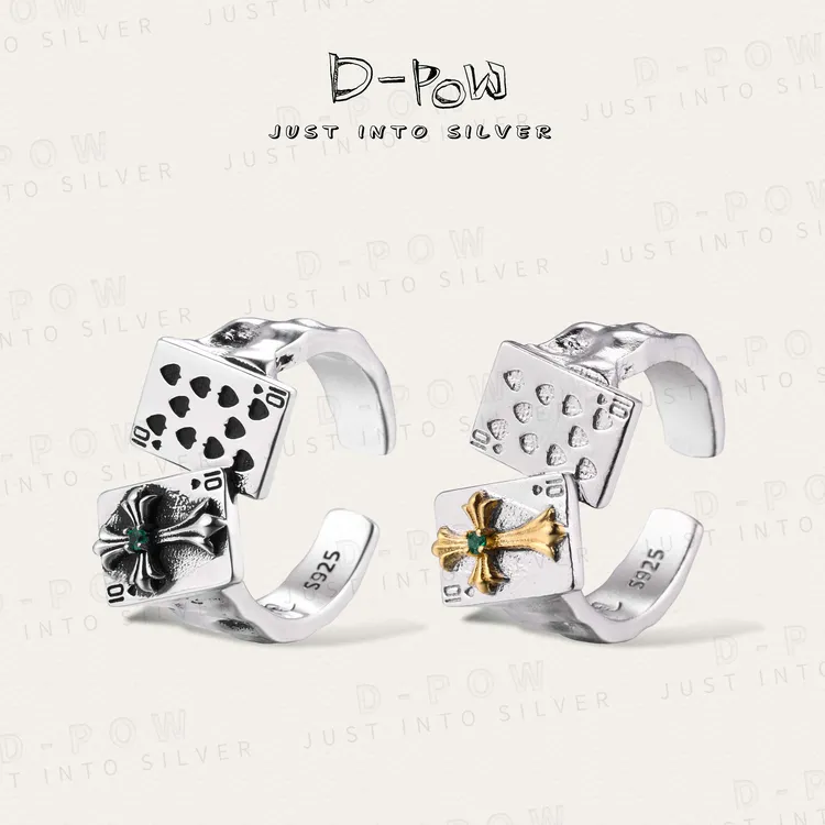 灯小炮 925银戒指 戒指（9758）可爱小众渐变彩色设计师轻奢