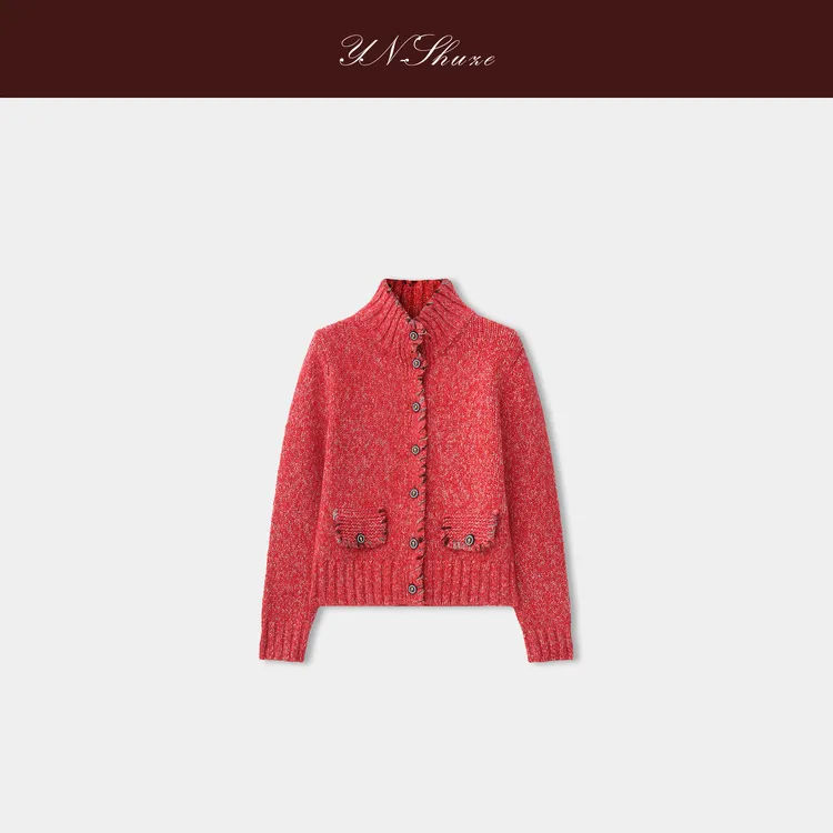 YN-SHUZE设计师冬季气质羊绒开衫毛衣SZ-YNB-4572