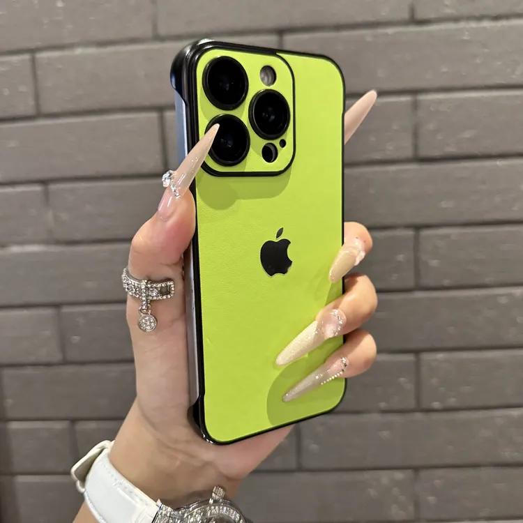 带镜头膜适用苹果16promax手机壳纯色15皮质iPhone13/14/12防摔11