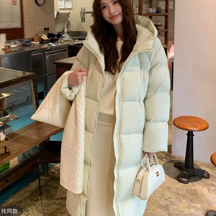 2024新款90白鸭绒小众冬季长款羽绒服