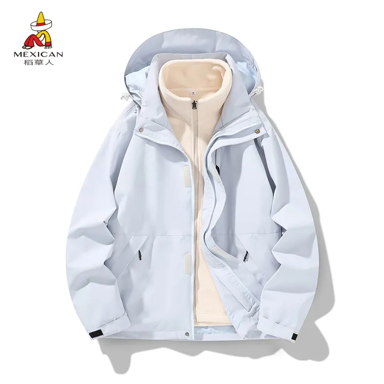 Mexican/稻草人新款秋冬季登山服冲锋衣夹克户外情侣款防水运动