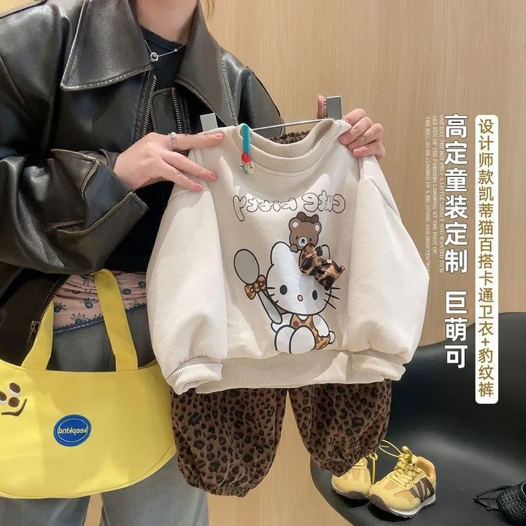 女童卫衣新款2025套装两件套卫裤卫衣儿童洋气时髦秋装炸街小女