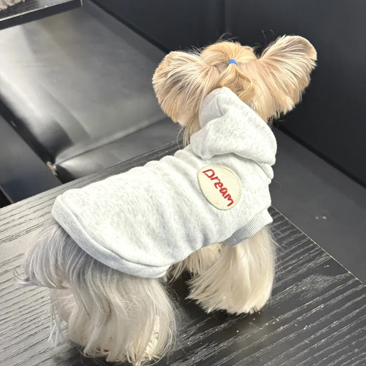 小甜粥宠物服狗狗秋冬加绒连帽衫卫衣背心约克夏马尔济斯宠物衣服