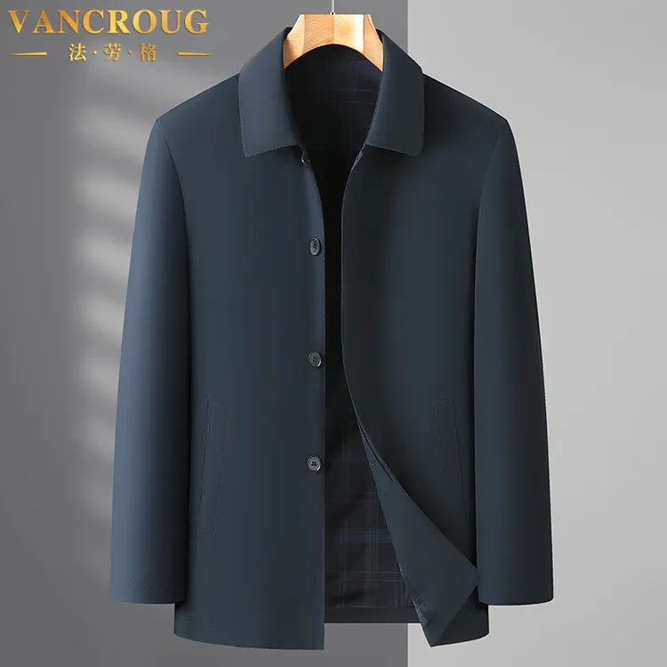 VANCROUG/法劳格西服男士秋季大码宽松百搭翻领商务薄款休闲外套 